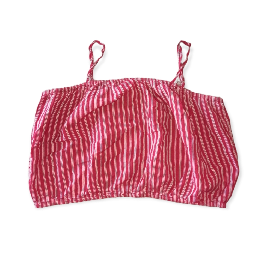 AMERICAN EAGLE OUTFITTERS red striped crop top Size extra large New